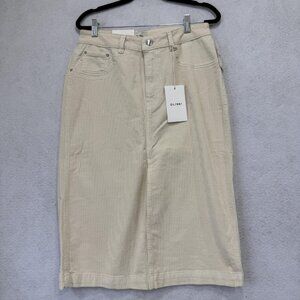 DL1961 Skirt Womens 29 Cream Lexie High Rise Midi Corduroy Manilla Beige 13806